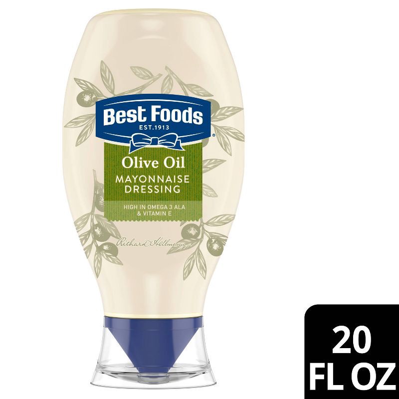 slide 1 of 6, Best Foods Mayonnaise Dressing with Olive Oil Squeeze - 20 fl oz, 20 fl oz