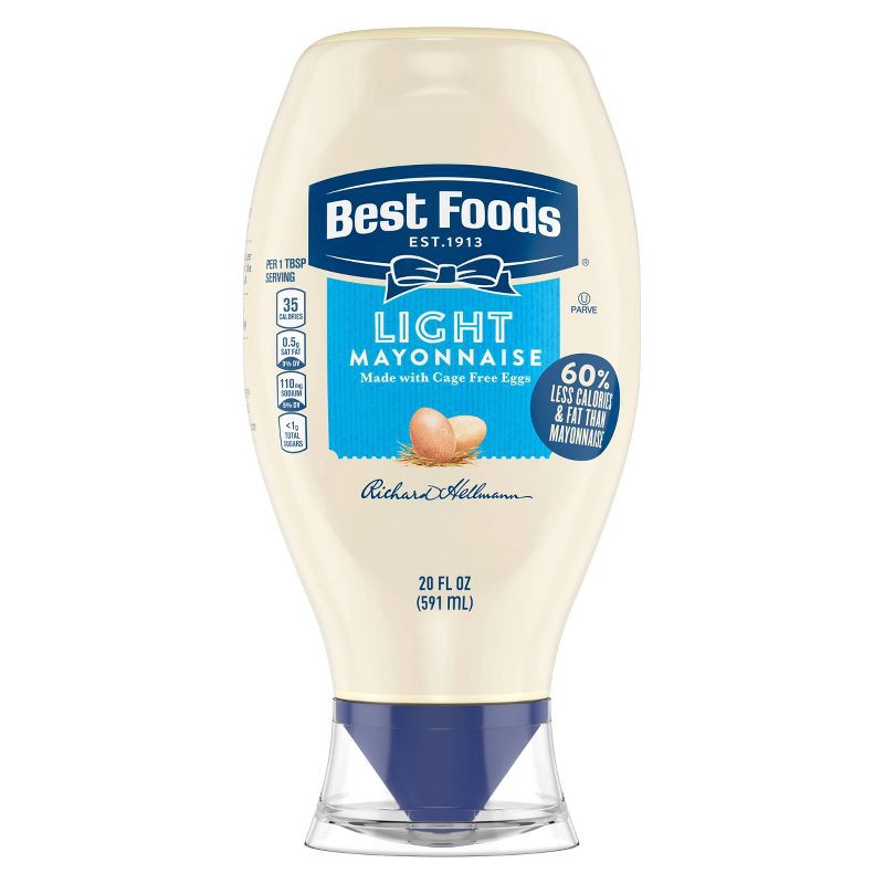 slide 2 of 7, Best Foods Light Mayonnaise Squeeze - 20oz, 20 oz