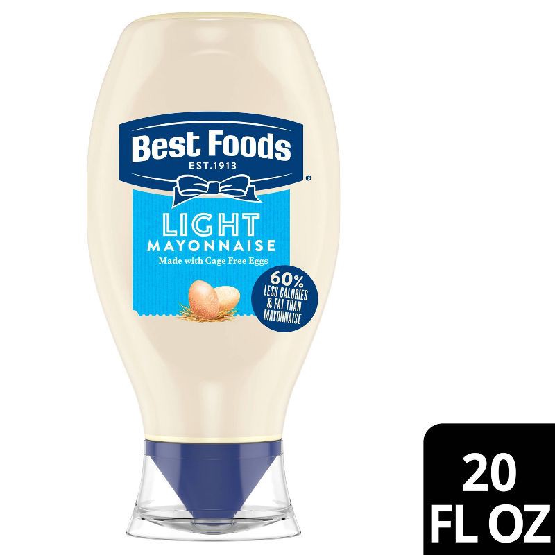 slide 1 of 7, Best Foods Light Mayonnaise Squeeze - 20oz, 20 oz