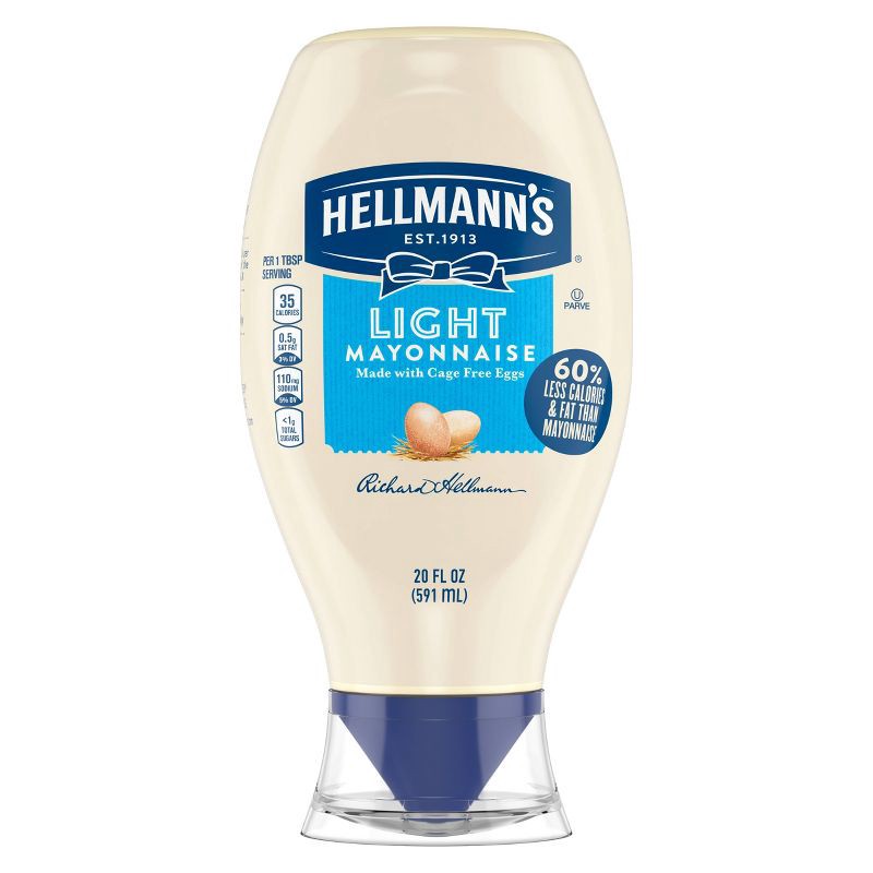 slide 2 of 7, Hellmann's Light Mayonnaise Squeeze - 20 fl oz, 20 fl oz