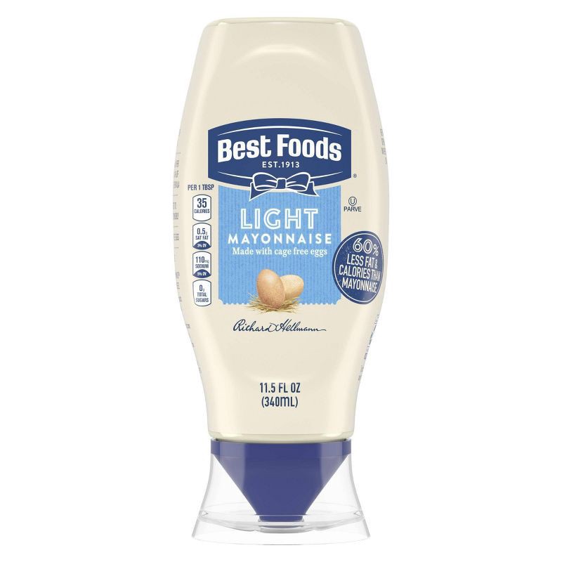 slide 1 of 8, Best Foods Light Mayonnaise Squeeze - 11.5oz, 11.5 oz