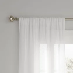 54"x95" Light Filtering Farrah Window Curtain Panel White - Threshold™: Sheer, UV Protection, OEKO-TEX Certified