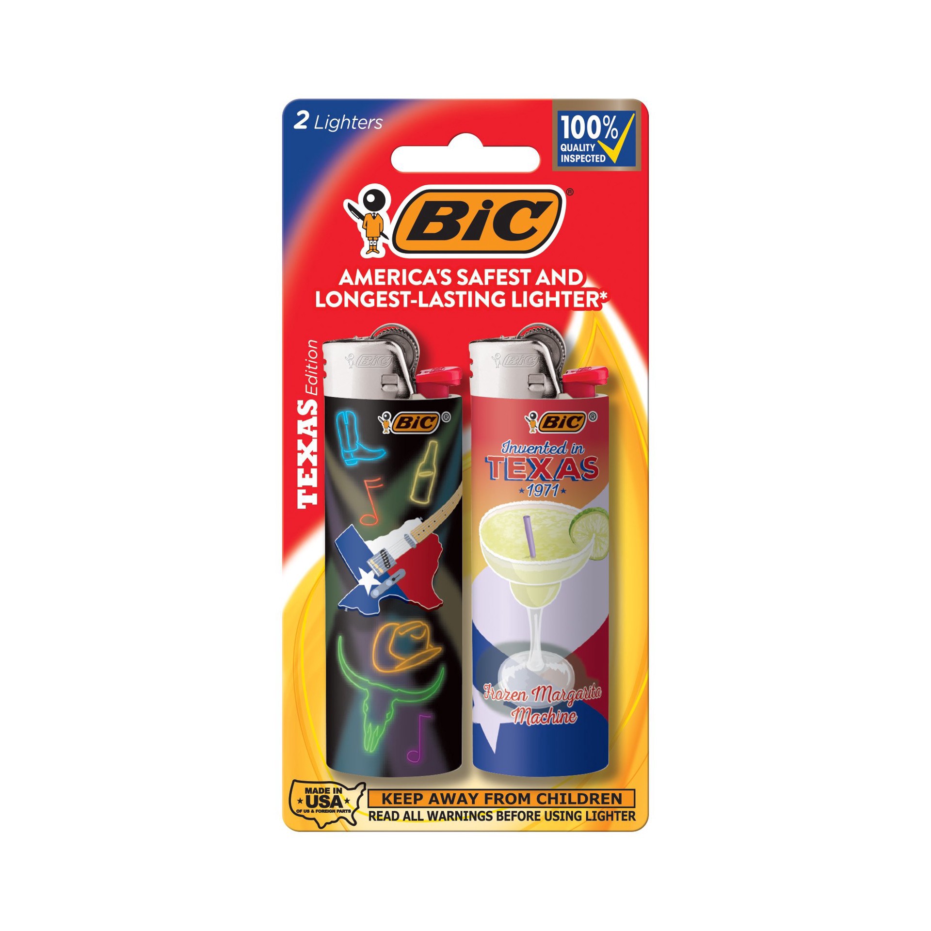 slide 1 of 1, BIC Texas Edition Lighters, 2 ct