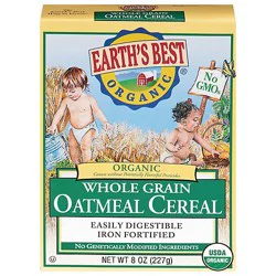 Earths Best Organic Cereal Oatmeal Whole Grain - 8 Oz