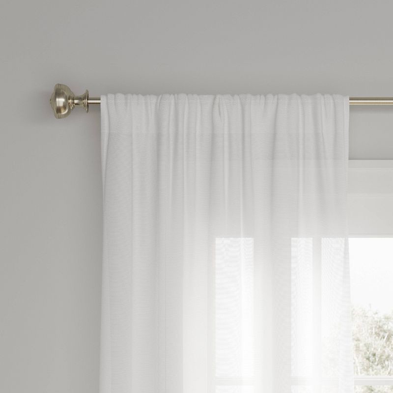 slide 1 of 4, 54"x84" Light Filtering Farrah Window Curtain Panel White - Threshold™: Cotton & Recycled Polyester, Rod Pocket, 1 ct