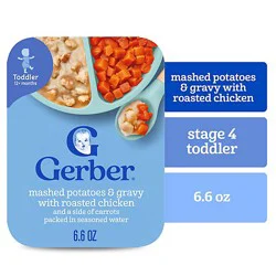 Gerber Lil Entrees Mashed Potatoes And Gravy With Roasted Chicken With Carrots Tray - 6.6 Oz