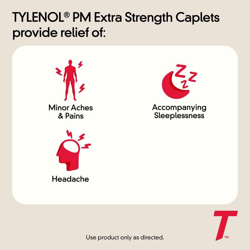slide 3 of 9, Tylenol PM Extra Strength Pain Reliever & Sleep Aid Caplets - Acetaminophen - 24ct, 24 ct