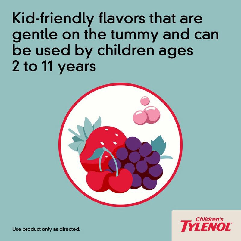 slide 6 of 11, Children's Tylenol Pain + Fever Relief Liquid - Acetaminophen - Grape - 4 fl oz, 4 fl oz