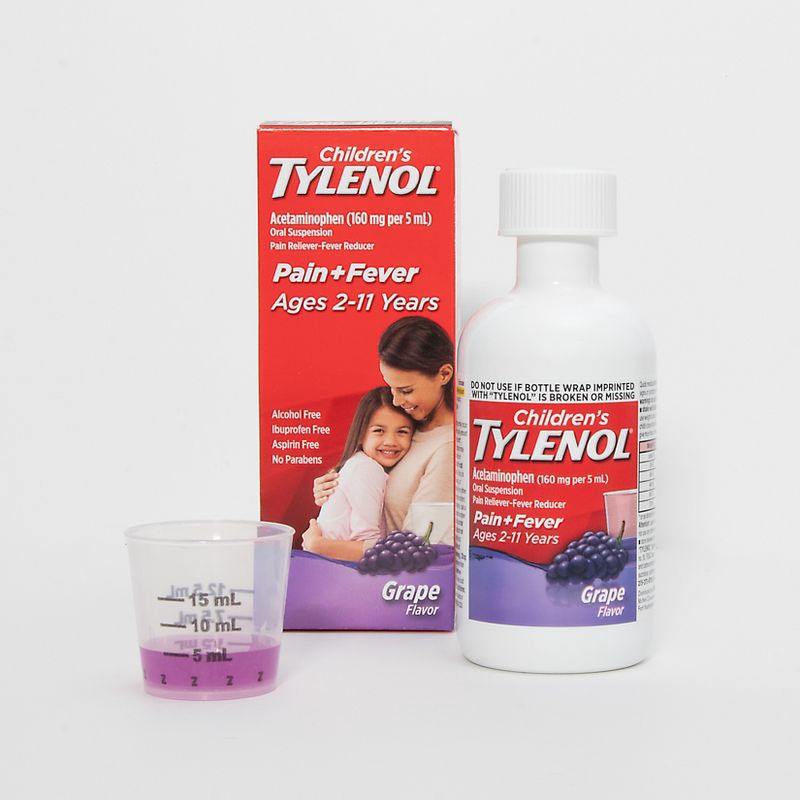 slide 9 of 11, Children's Tylenol Pain + Fever Relief Liquid - Acetaminophen - Grape - 4 fl oz, 4 fl oz