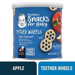 Gerber Apple Harvest Snacks For Baby Teether Wheels Canister - 1.48 Oz