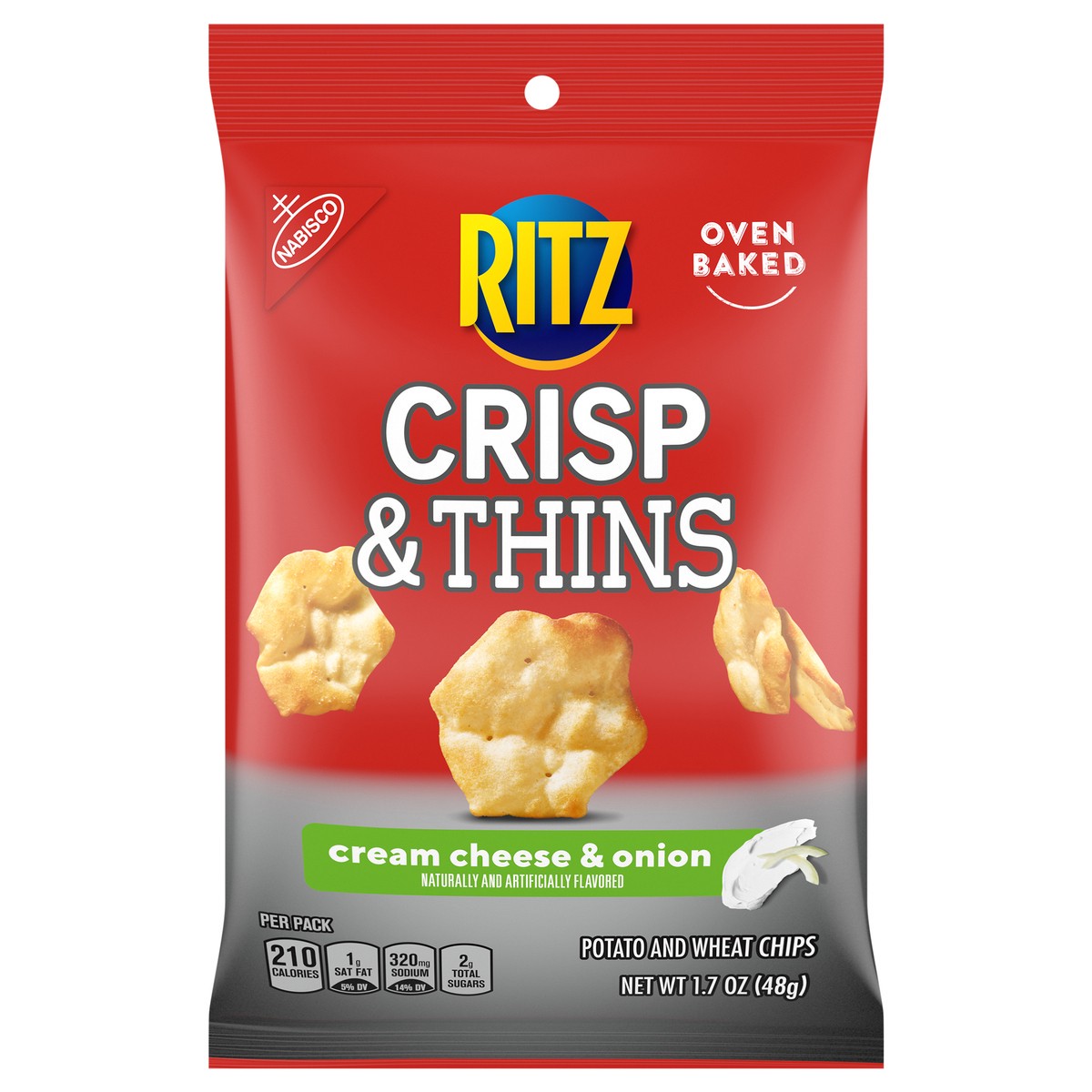 slide 12 of 13, 1.7Z Ritz Crisps Cream&Onion, 0.11 lb