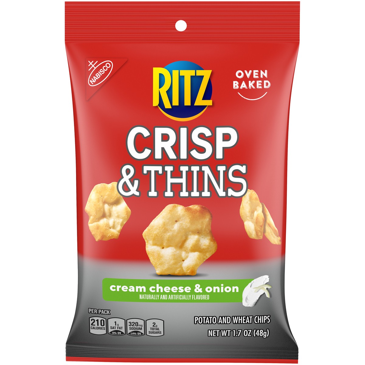 slide 1 of 13, 1.7Z Ritz Crisps Cream&Onion, 0.11 lb