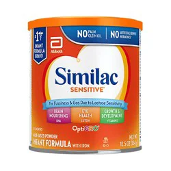 Similac Sensitive Milk Based Powder Infant Formula With Iron In Can - 12.5 Oz