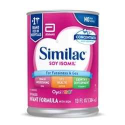 Similac Soy Isomil Infant Formula With Iron Concentrated Liquid Milk - 13 Fl. Oz.