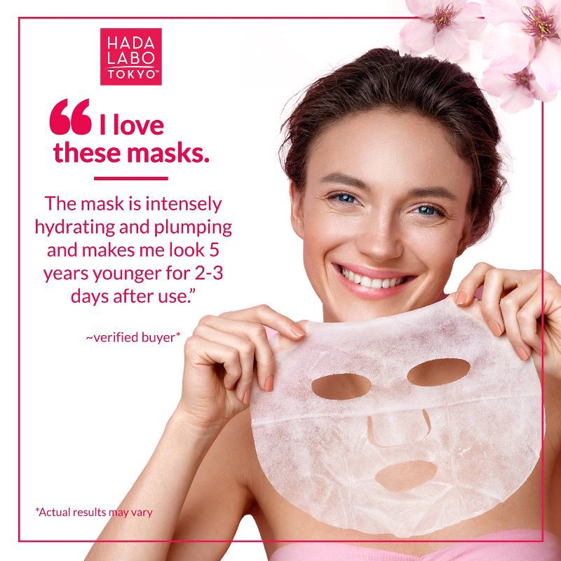 slide 9 of 10, Hada Labo Tokyo Anti-Aging Facial Sheet Mask, Spa Face Mask Firms & Hydrates - 4 ct, 4 ct