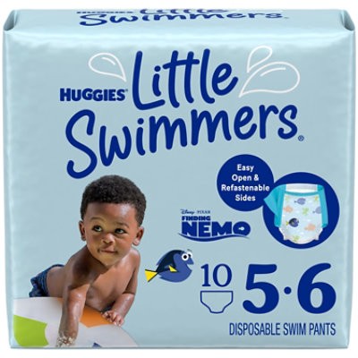 slide 1 of 1, Huggies Little Swimmers Swim Diapers Disposable Large - 10 Count, 10 ct