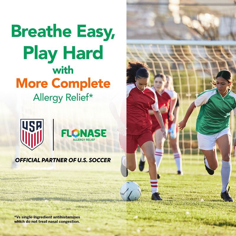 slide 11 of 14, Flonase Allergy Relief Fluticasone Nasal Spray - 24 Hour Non-Drowsy Allergy Medicine - Metered Nasal Spray - 144 Sprays/0.62 fl oz, 0.62 fl oz