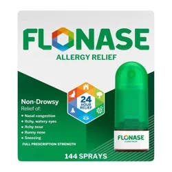 Flonase Allergy Relief Fluticasone Nasal Spray - 24 Hour Non-Drowsy Allergy Medicine - Metered Nasal Spray - 144 Sprays/0.62 fl oz