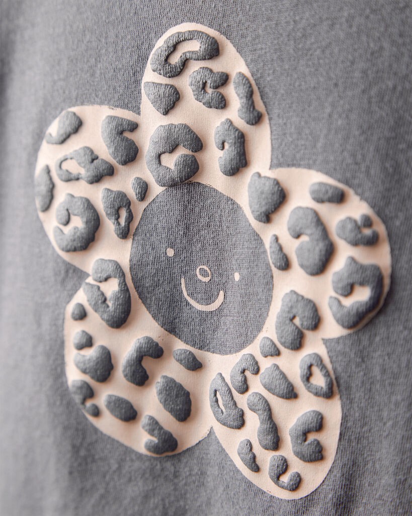 slide 2 of 2, Oshkosh Toddler Girl Flower Long-Sleeve Graphic Tee - Grey Grey 4T, 1 ct