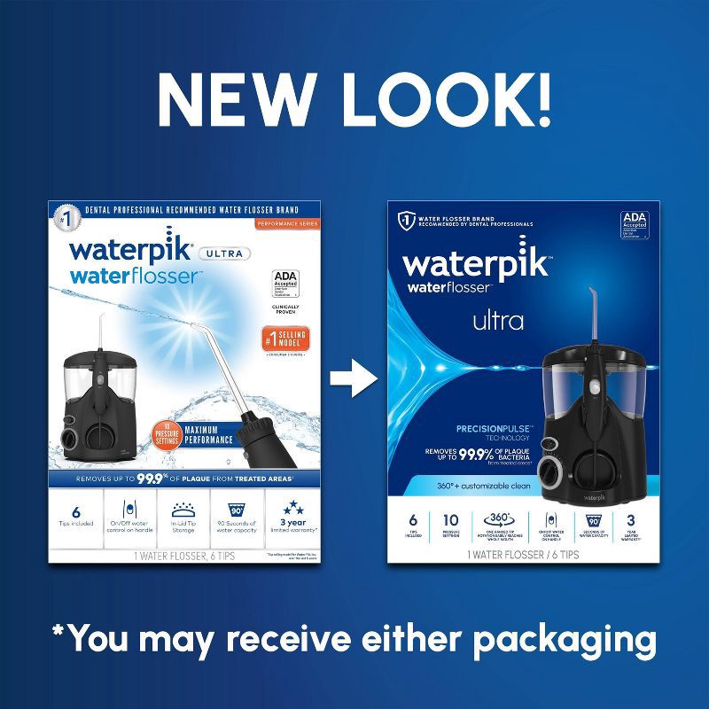 slide 3 of 13, Waterpik Ultra Countertop Water Flosser - WP-112 - Black, 1 ct