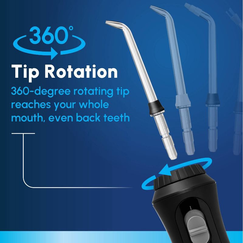 slide 8 of 12, Waterpik Cordless Plus Rechargeable Water Flosser - WP-462 - Black, 1 ct