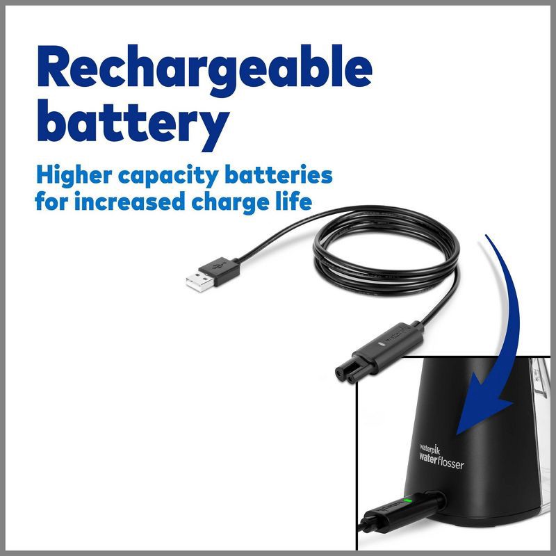 slide 11 of 12, Waterpik Cordless Plus Rechargeable Water Flosser - WP-462 - Black, 1 ct