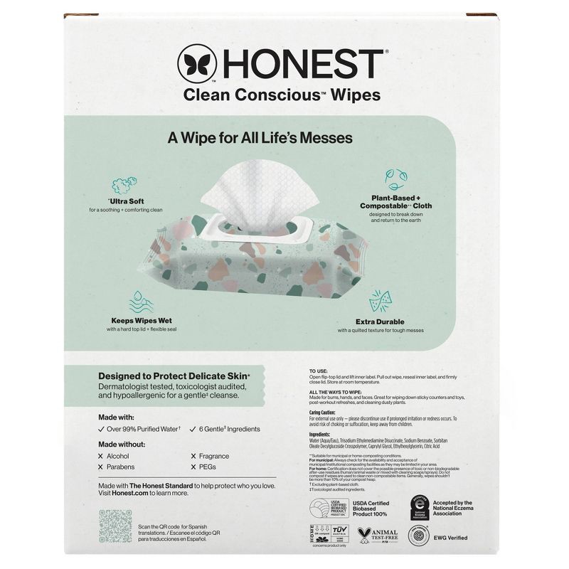 slide 12 of 15, The Honest Company Plant-Based Baby Wipes made with over 99% Water - Geo Mood - 288ct, 288 ct