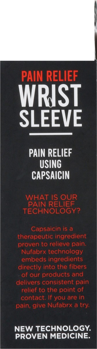 slide 5 of 9, Nufabrx Black Medicine + Compression Pain Relief Wrist Sleeve 1 ea, 1 ct