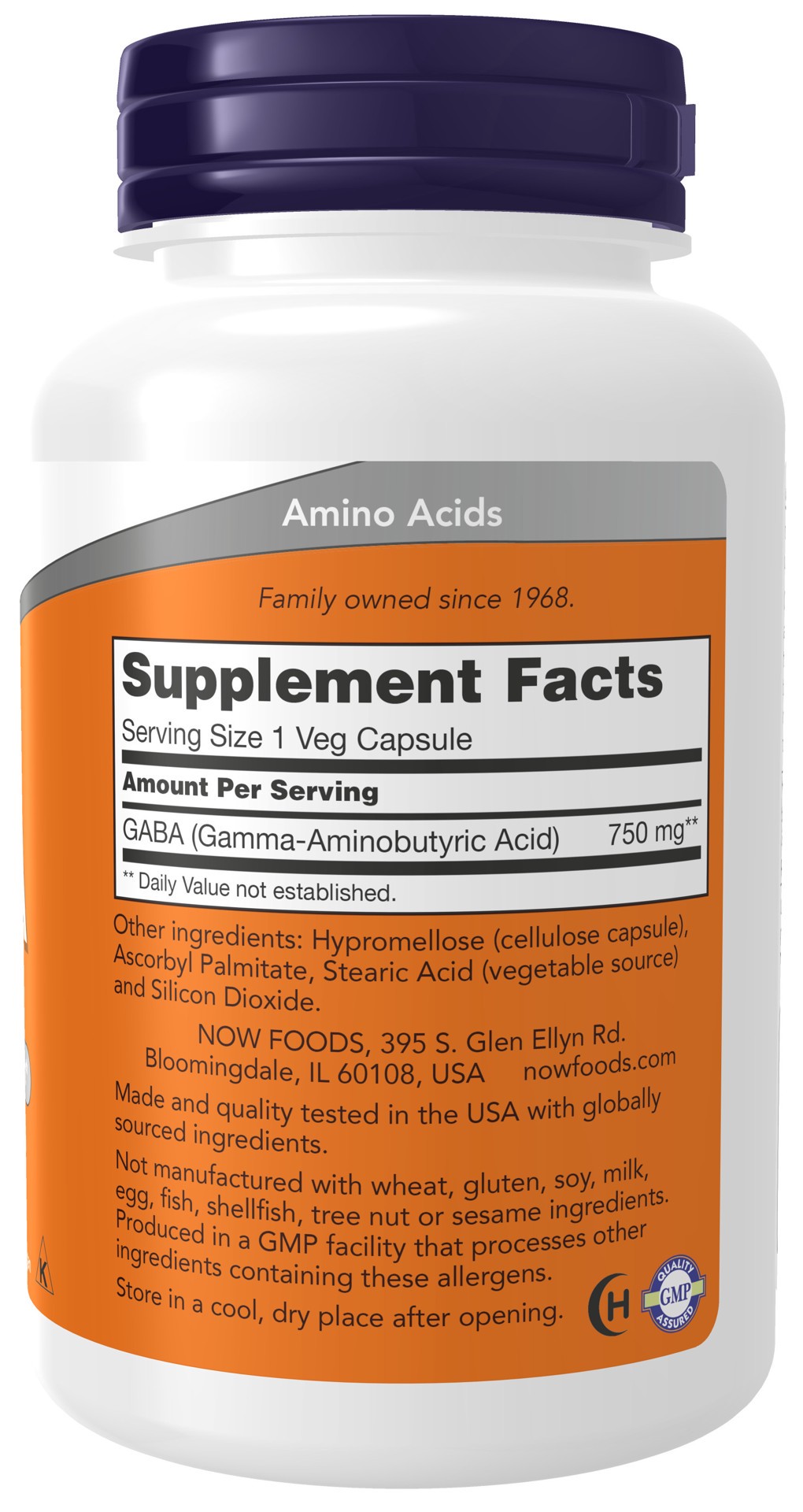 slide 3 of 4, NOW Supplements GABA 750 mg - 100 Veg Capsules, 100 ct; 750 mg