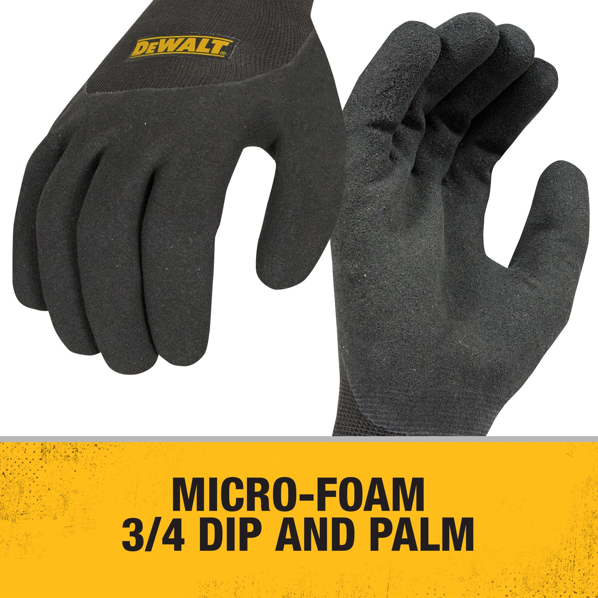 slide 3 of 6, DEWALT Large Black Nylon Gloves, (1-Pair), 1 pair