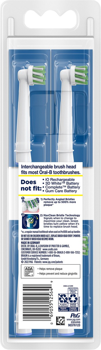 slide 2 of 5, Oral-B CrossAction Electric Toothbrush Replacement Brush Heads, 4 Count, 4 ct