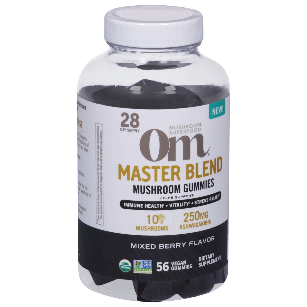 slide 6 of 13, Om Mushroom Master Blend 56 Vegan Gummies, 56 ct