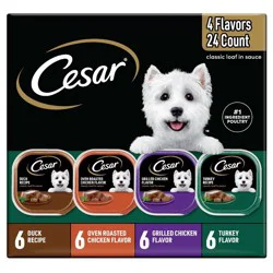 Cesar Classic Loaf in Sauce Variety Pack with Chicken, Duck and Turkey Flavor Small Breed Wet Dog Food - 3.5oz/24ct