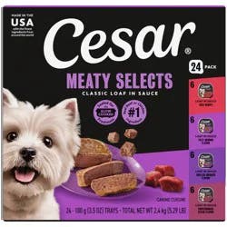 Cesar Classic Loaf in Sauce Beef, Steak, Chicken and Red Meat Flavor Variety Pack Small Breed Wet Dog Food - 3.5oz/24ct