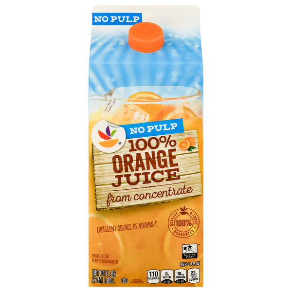slide 1 of 1, GIANT 100% Orange Juice No Pulp From Concentrate, 64 oz