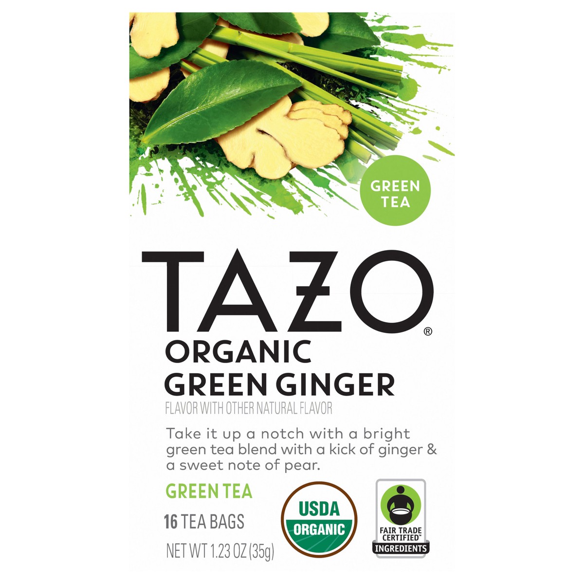 slide 1 of 12, TAZO TB ORG FT Green Ginger 6 16ct, 16 ct