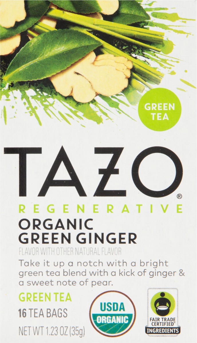 slide 11 of 12, TAZO TB ORG FT Green Ginger 6 16ct, 16 ct