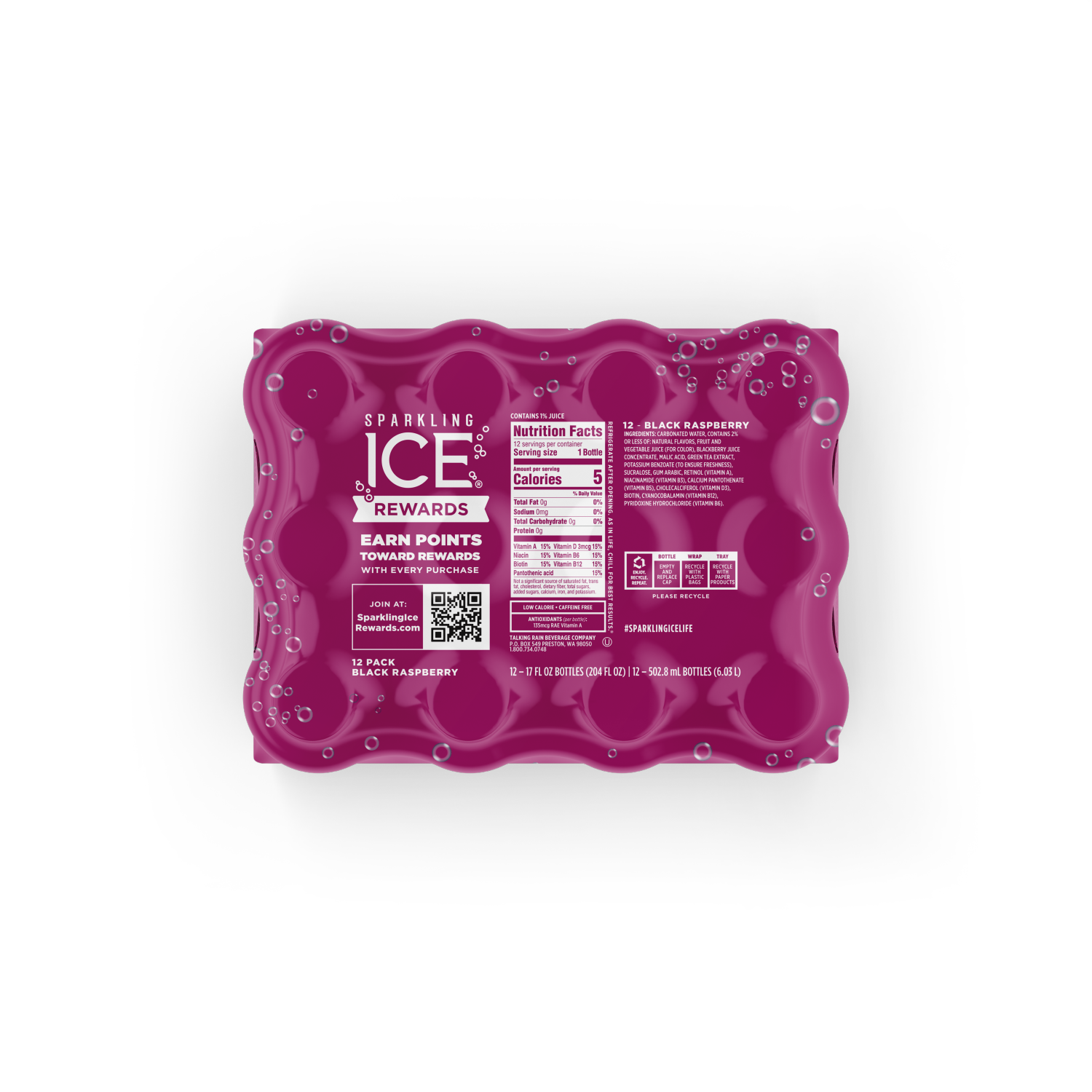 slide 4 of 4, Sparkling ICE 12 Pack Zero Sugar Black Raspberry Sparkling Water 12 ea, 12 ct