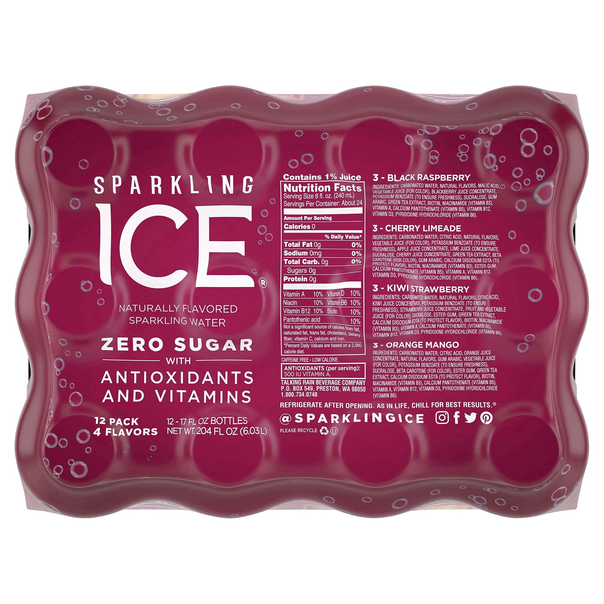 slide 4 of 5, Sparkling ICE Zero Sugar Variety Pack Sparkling Water, 12 ct