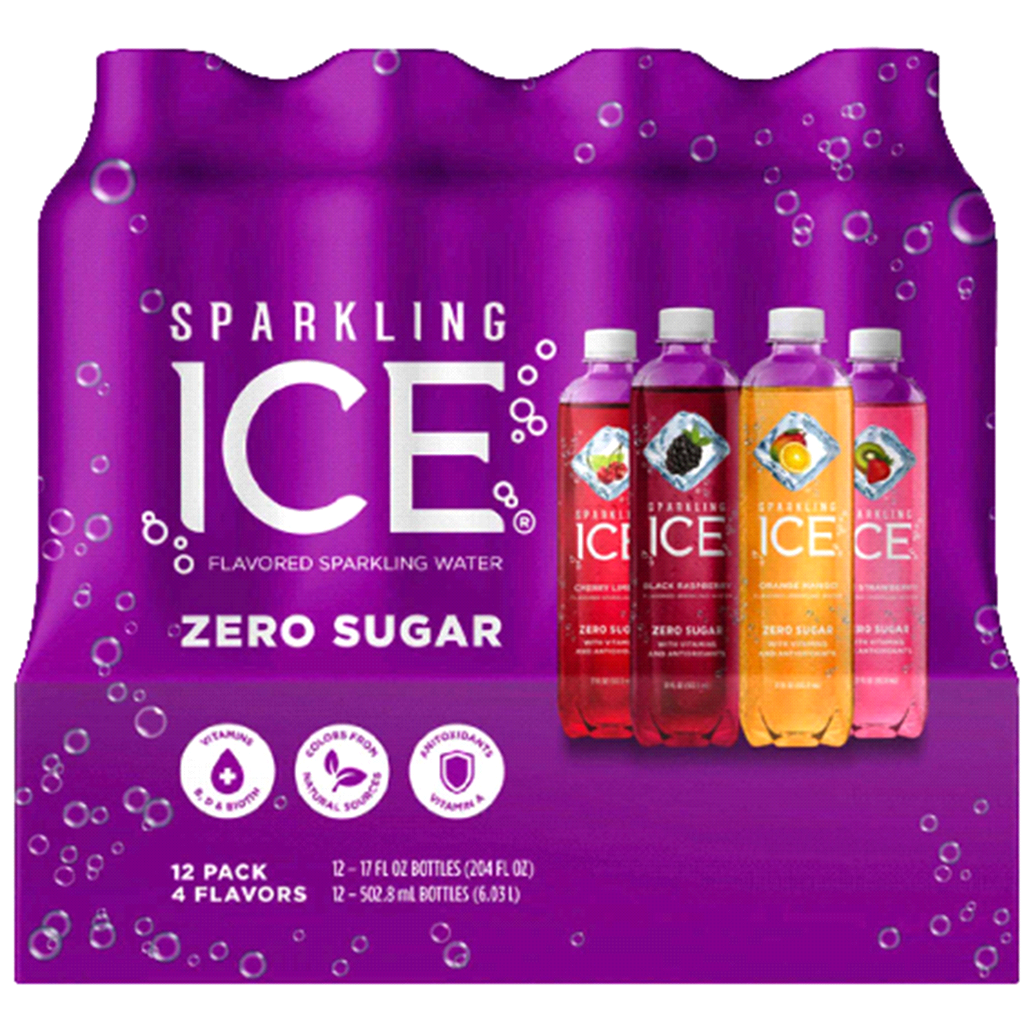 slide 1 of 5, Sparkling ICE Zero Sugar Variety Pack Sparkling Water, 12 ct