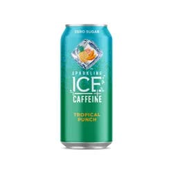 Sparkling ICE +Caffeine Zero Sugar Tropical Punch Sparkling Water 16 oz