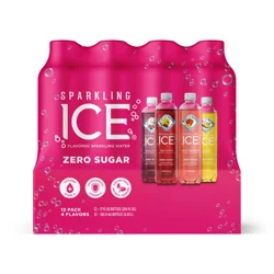 Sparkling ICE Pink Pack, 17 fl oz Bottles (Pack of 12)