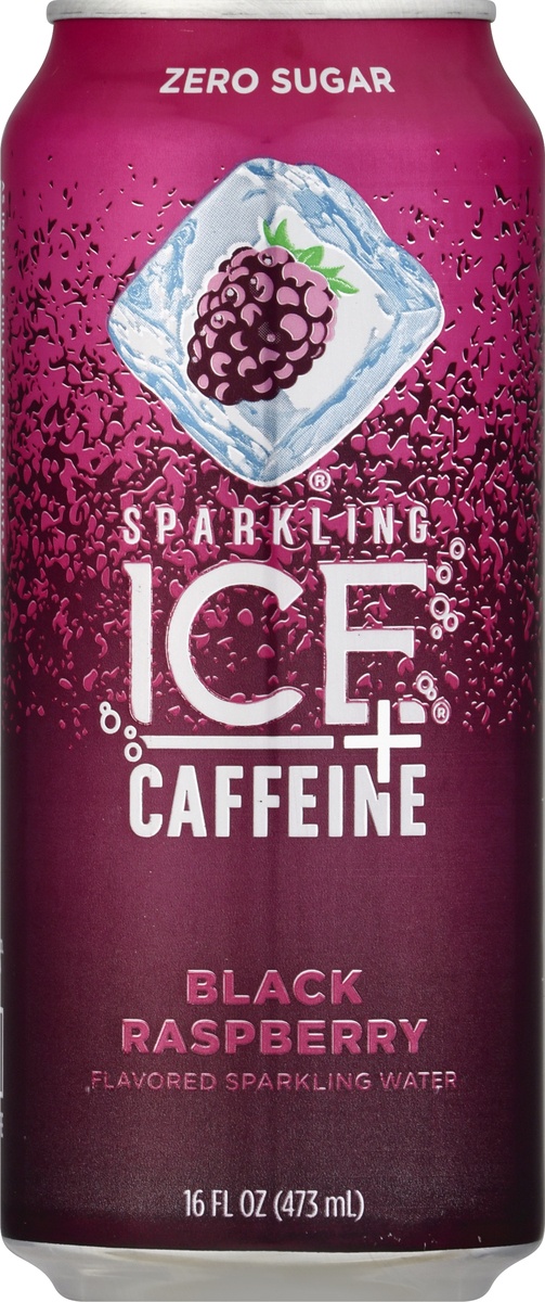 slide 4 of 10, Sparkling ICE +Caffeine Zero Sugar Black Raspberry Flavored Sparkling Water 16 fl oz, 16 fl oz