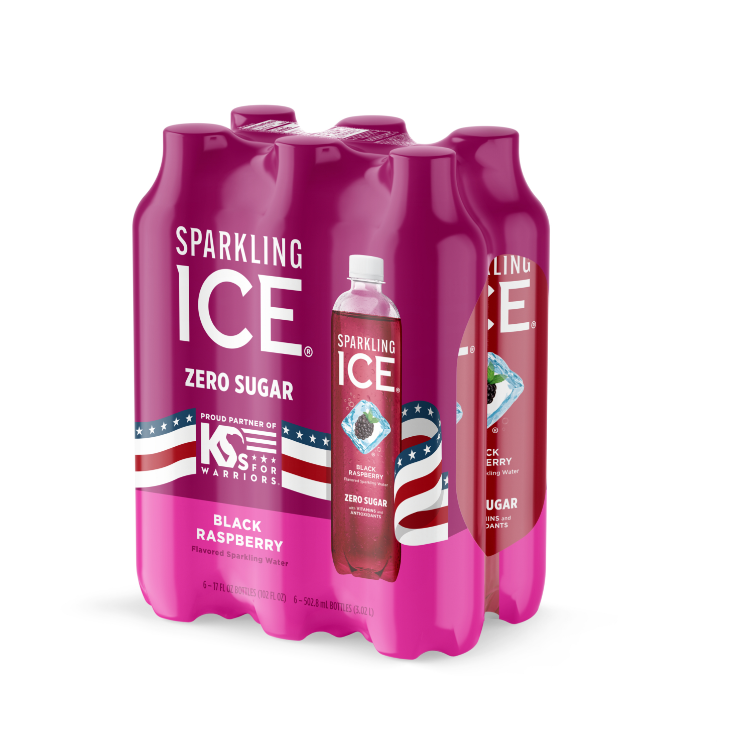 slide 4 of 5, Sparkling ICE 6 Pack Zero Sugar Black Raspberry, 6 ct; 17 oz