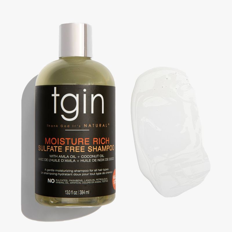 slide 4 of 8, TGIN Moisture Rich Sulfate Free Shampoo For Natural Hair with Amla Oil and Coconut Oil -13 fl oz, 13 fl oz