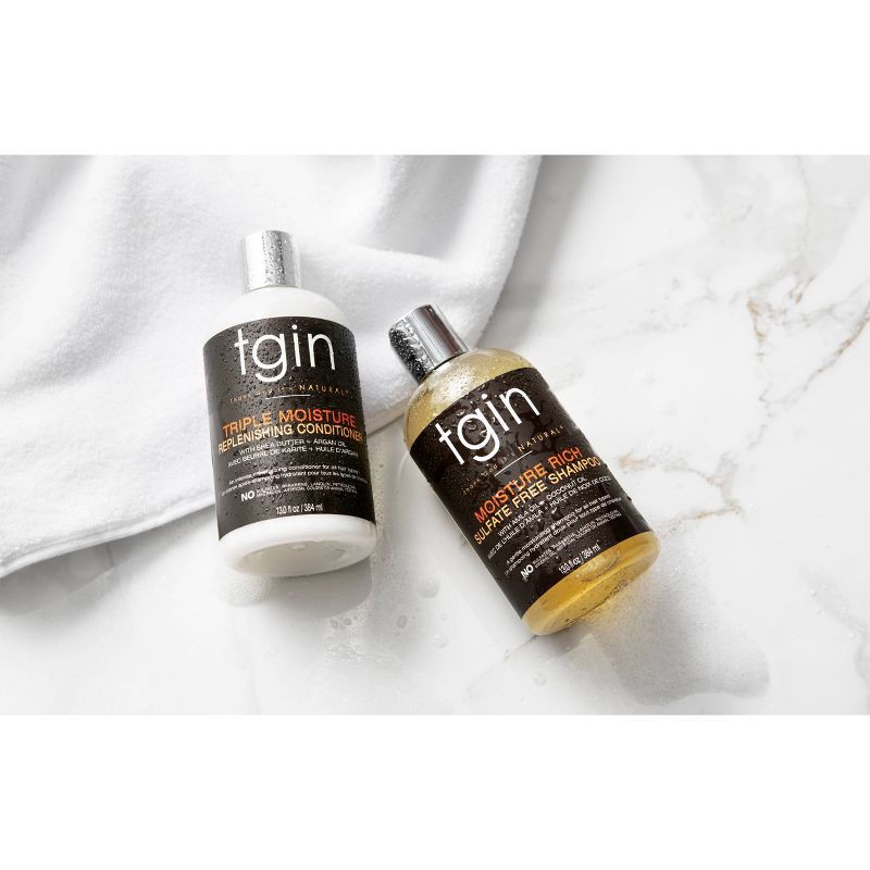 slide 5 of 5, TGIN Triple Moisture Rich Replenishing Conditioner For Natural Hair with Shea Butter and Argan Oil - 13 fl oz, 13 fl oz