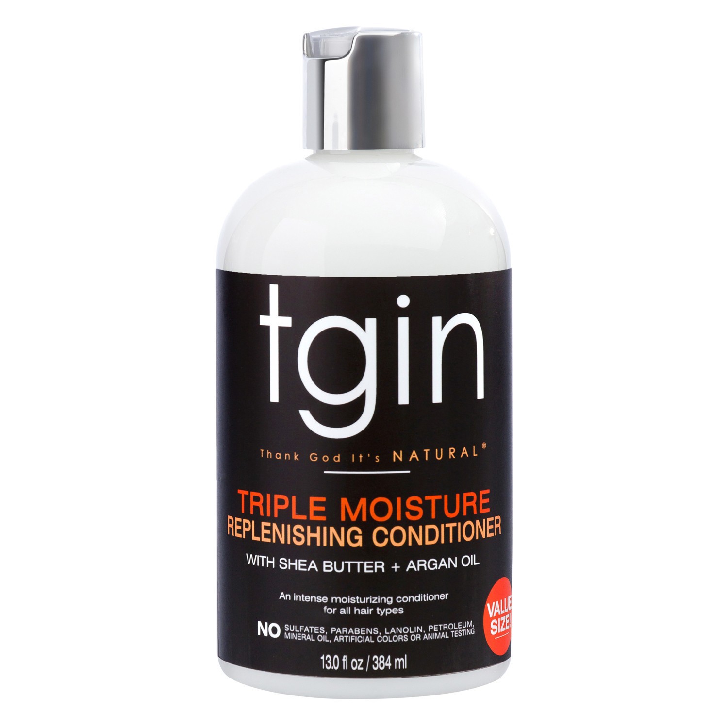 slide 1 of 1, TGIN Triple Moisture Rich Replenishing Conditioner For Natural Hair with Shea Butter and Argan Oil - 13 fl oz, 13 fl oz