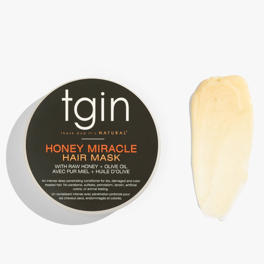 slide 2 of 4, TGIN Honey Miracle Hair Mask with Raw Honey + Olive Oil Deep Conditioner, 12 oz