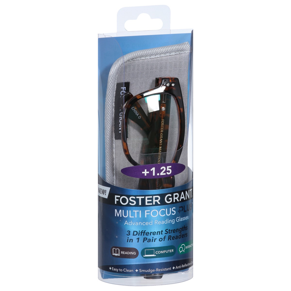 slide 3 of 11, Foster Grant +1.25 Conan Multi Focus Plus Advanced Reading Glasses 1 ea, 1 ct