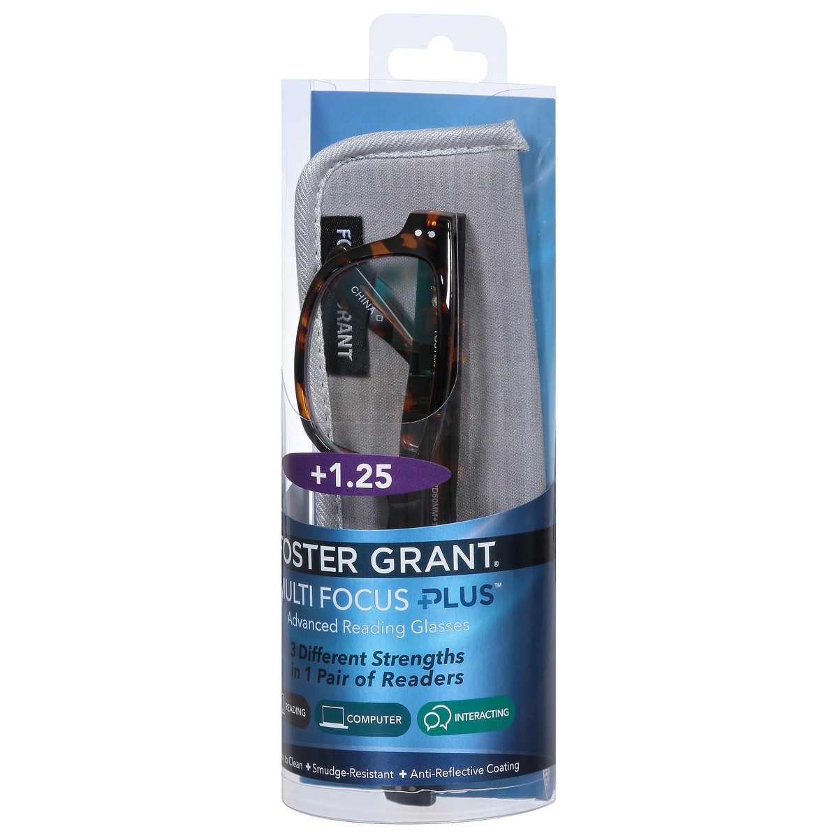 slide 6 of 11, Foster Grant +1.25 Conan Multi Focus Plus Advanced Reading Glasses 1 ea, 1 ct